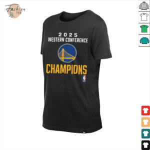 Golden State Warriors Fanatics 2025 NBA Western Conference Champions Locker Room T Shirt