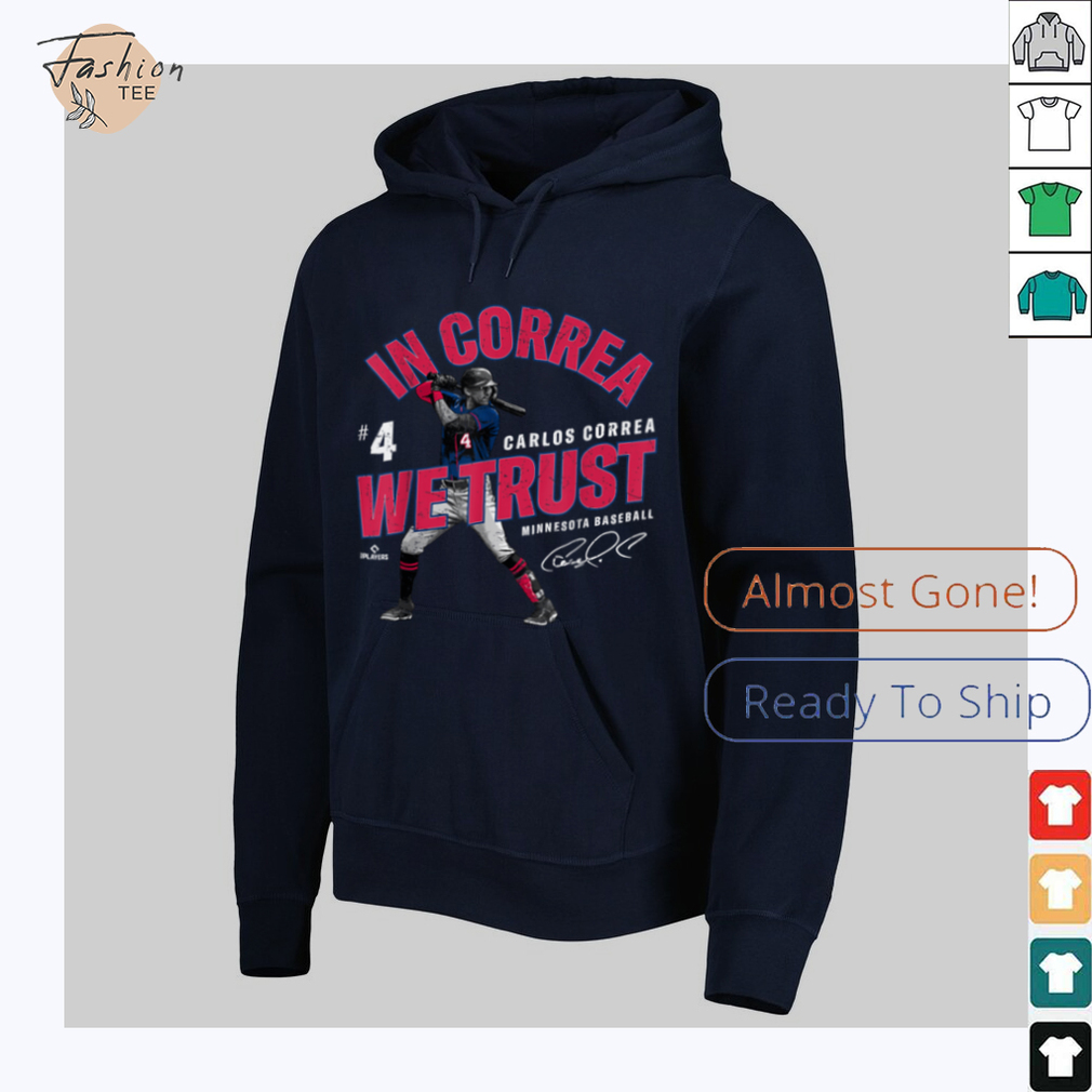 In Correa We Trust Carlos Correa Minnesota Baseball MLBPA T Shirt - Front View