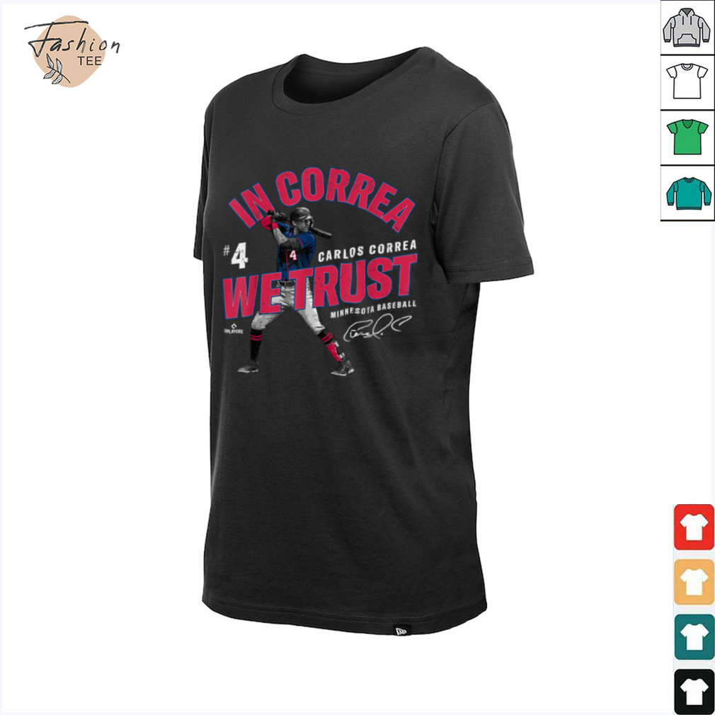 In Correa We Trust Carlos Correa Minnesota Baseball MLBPA T Shirt - Back View