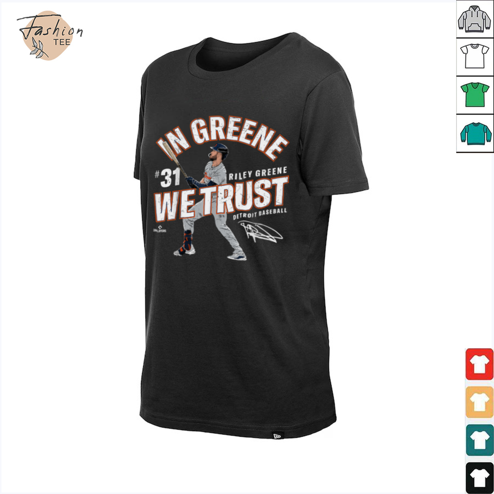 In Greene We Trust Riley Greene Detroit Baseball MLBPA T Shirt - Back View