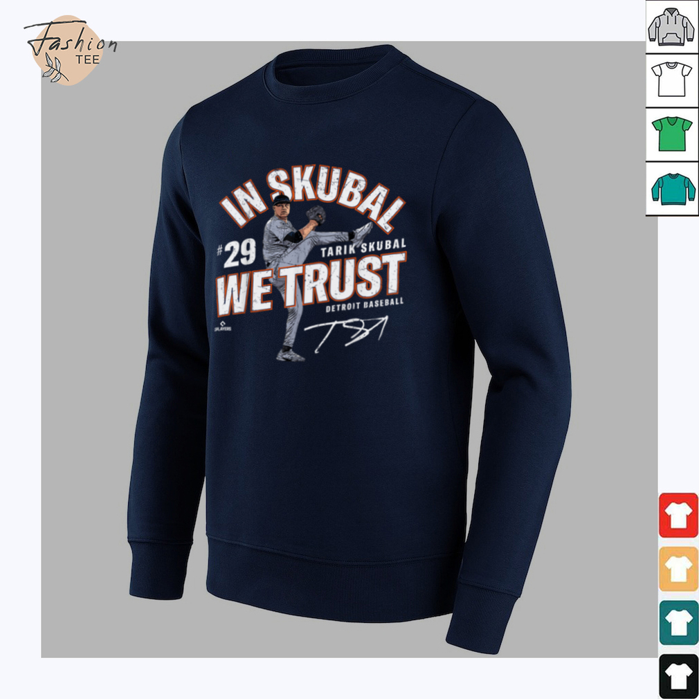 In Tarik Skubal We Trust Detroit Baseball MLBPA T Shirt - Close Up Design