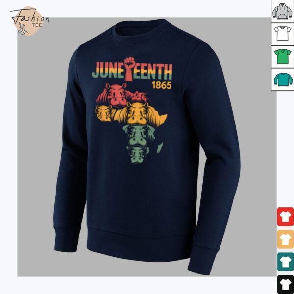 Juneteenth Hippo Black African June 19th Men Women Kids T Shirt