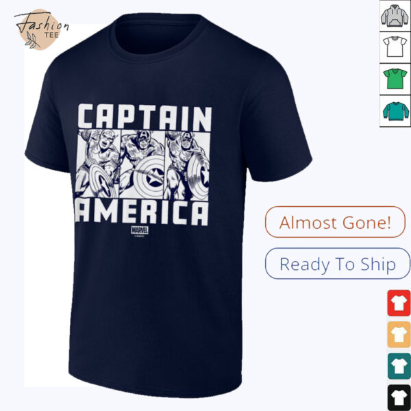 Marvel   Captain America in Action Tri Panel T Shirt
