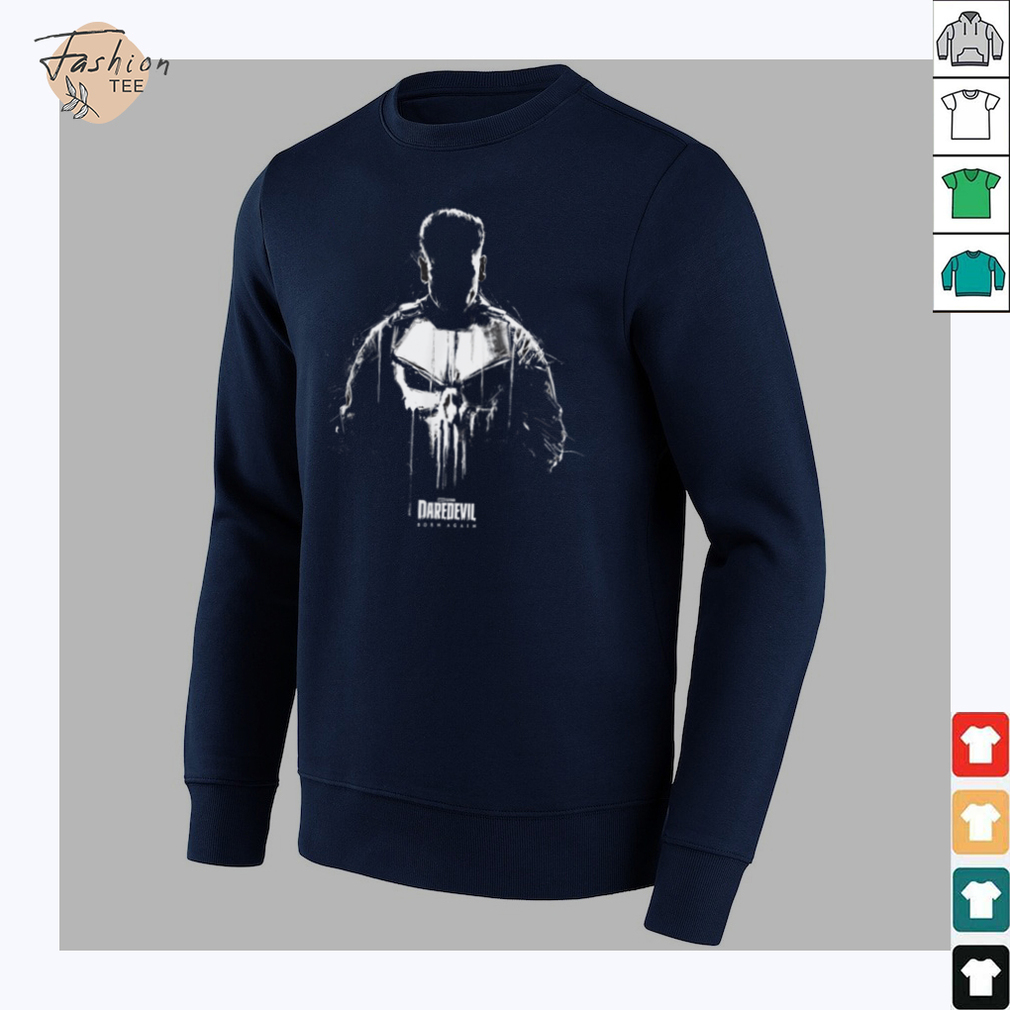 Marvel Daredevil Born Again The Punisher In The Shadows T Shirt - Close Up Design