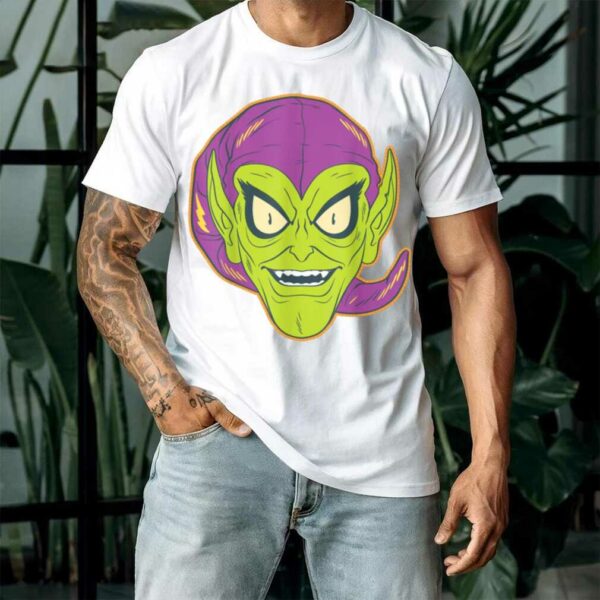 Marvel Green Goblin Halloween Retro Vintage Mask Costume T Shirt