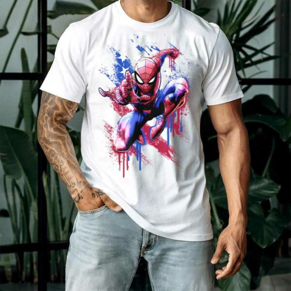 Marvel Spider Man 4th Of July Spider Man Americana Drip T Shirt