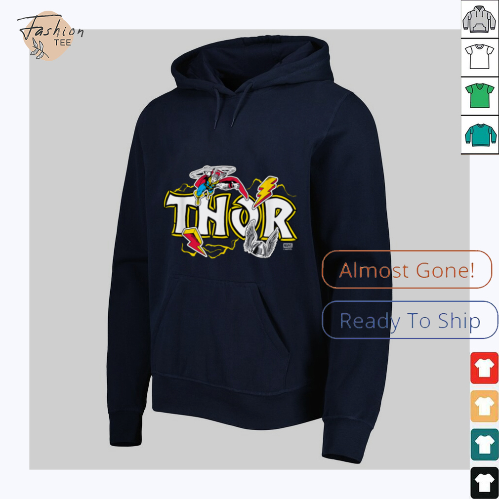 Marvel Thor Dimensional Sticker Motive T Shirt - Front View