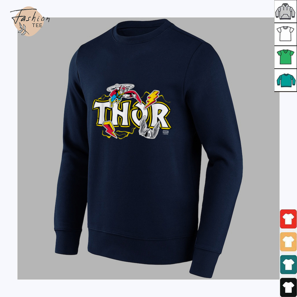 Marvel Thor Dimensional Sticker Motive T Shirt - Close Up Design