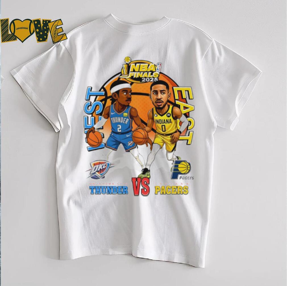 NBA Finals 2025 Shai Gilgeous Alexander OKC Thunder vs Tyrese Haliburton Indiana Pacers basketball cartoon shirt NBA Finals 2025 Shai Gilgeous Alexander OKC Thunder vs Tyrese Haliburton Indiana Pacers basketball cartoon shirt