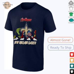 New Orleans Saints Marvel Avengers abbey road shirt