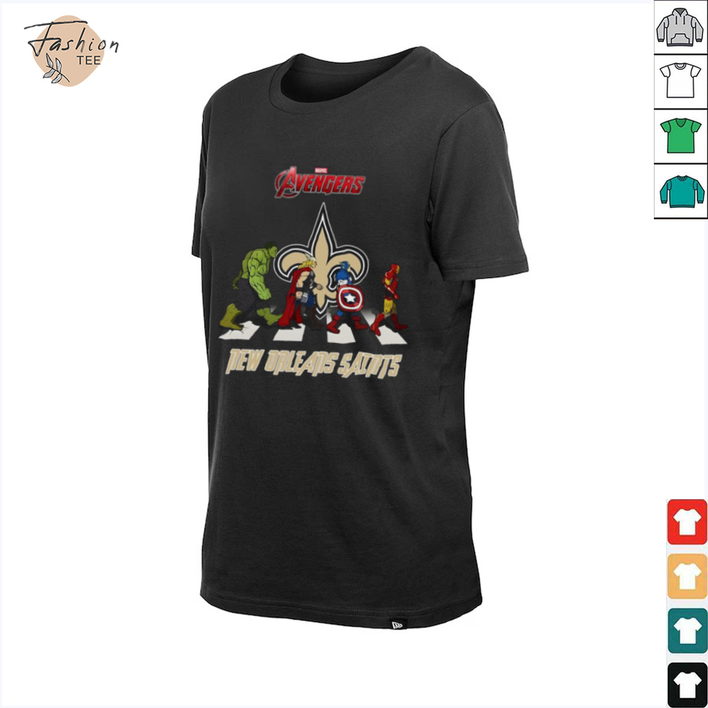 New Orleans Saints Marvel Avengers abbey road shirt New Orleans Saints Marvel Avengers abbey road shirt