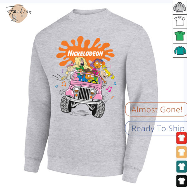 Nickelodeon Girls Jeep Ride Fun 90s Cartoon Vibes T Shirt