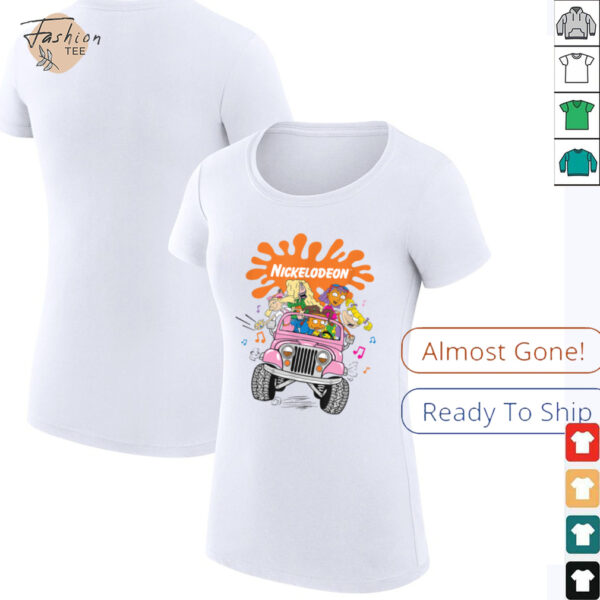 Nickelodeon Girls Jeep Ride Fun 90s Cartoon Vibes T Shirt