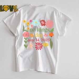 No Kings In America Floral No Kings Day June 14 4th Of July T Shirt
