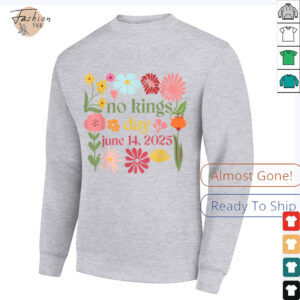 No Kings In America Floral No Kings Day June 14 4th Of July T Shirt