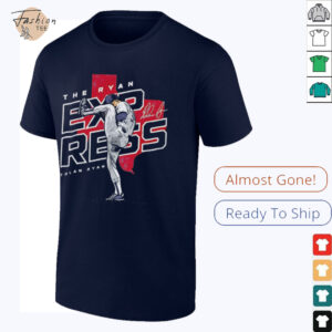 Nolan Ryan Texas Rangers MLB baseball player map R shirt