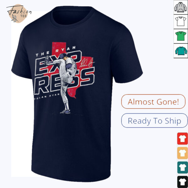 Nolan Ryan Texas Rangers MLB baseball player map R shirt