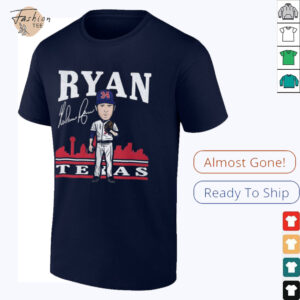 Nolan Ryan Texas Rangers MLB baseball toon graphic shirt