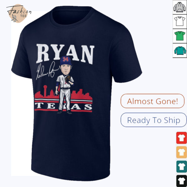 Nolan Ryan Texas Rangers MLB baseball toon graphic shirt