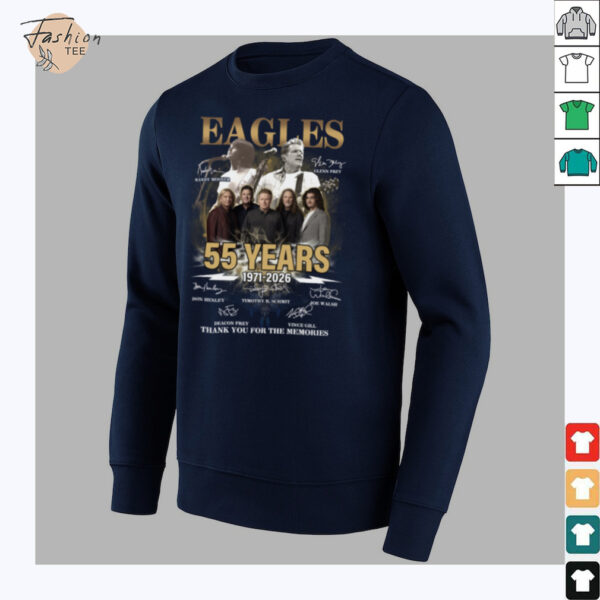 Official Eagles 55 Years 1971 2026 Signature Thank You For The Memories T Shirt