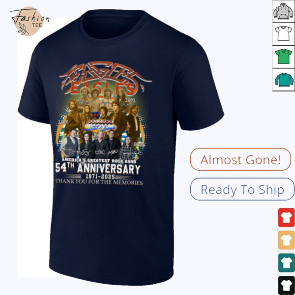 Official Eagles Rock Band 54th Anniversary 1971 2025 Thank You For The Memories T Shirt