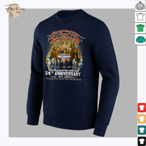 Official Eagles Rock Band 54th Anniversary 1971 2025 Thank You For The Memories T Shirt