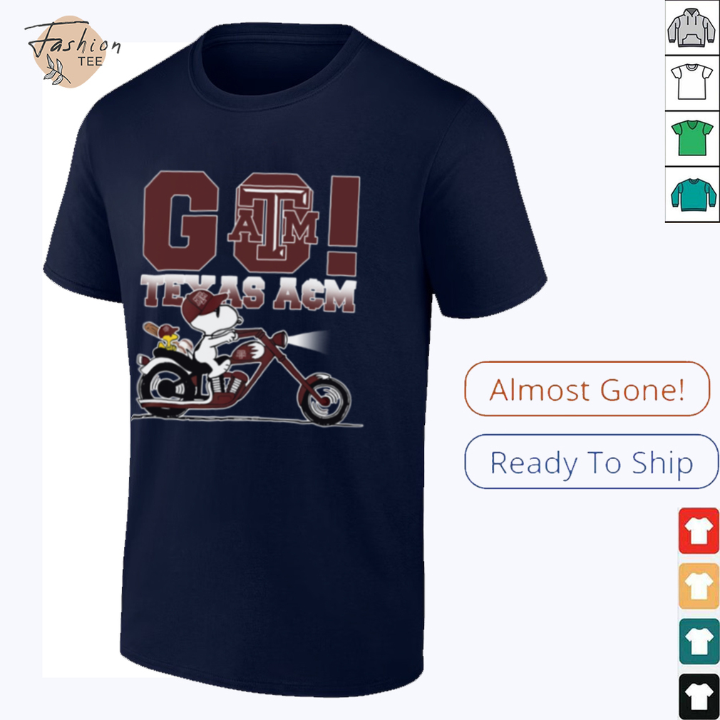 Official Texas A&M Aggies Baseball x Snoopy Go Shirt - Front View