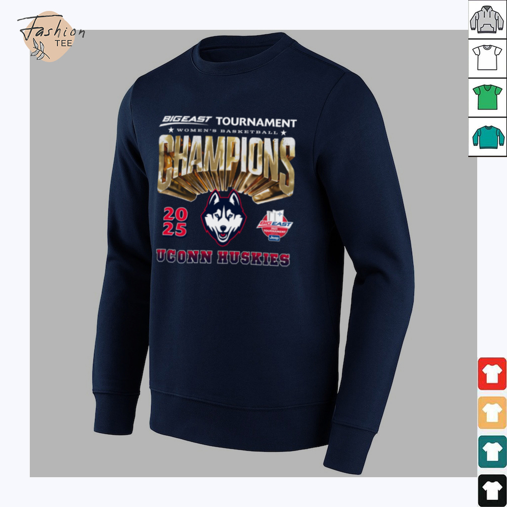 Official UConn Women’s Basketball 2024 25 Big East WBB Tournament Champions T Shirt - Back View