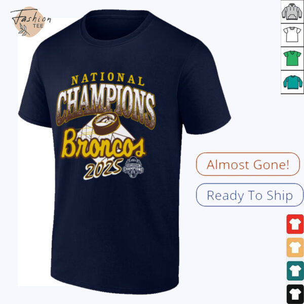 Official Western Michigan Broncos Brown 2025 National Men’s Hockey Champions T Shirt
