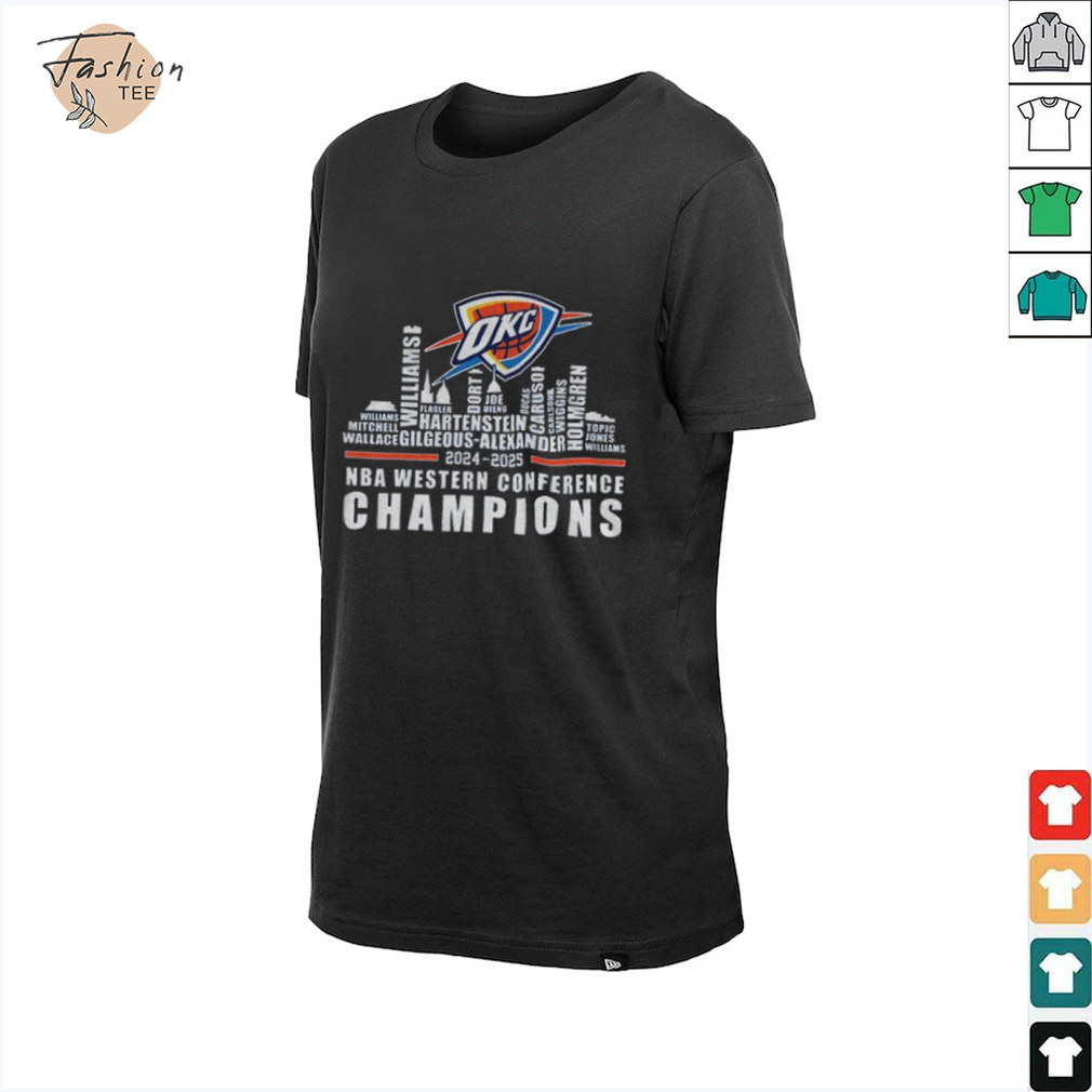 Oklahoma City Thunder 2024 2025 Eastern Conference Champions Skyline NBA shirt Oklahoma City Thunder 2024 2025 Eastern Conference Champions Skyline NBA shirt