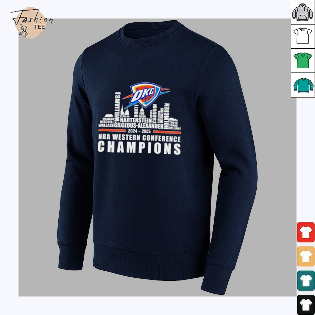 Oklahoma City Thunder 2024 2025 NBA Eastern Conference Champions Name Skyline shirt Oklahoma City Thunder 2024 2025 NBA Eastern Conference Champions Name Skyline shirt