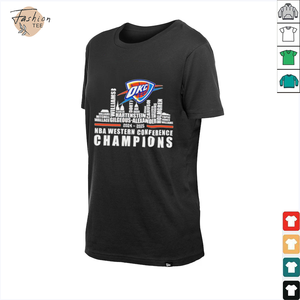 Oklahoma City Thunder 2024 2025 NBA Eastern Conference Champions Name Skyline shirt Oklahoma City Thunder 2024 2025 NBA Eastern Conference Champions Name Skyline shirt