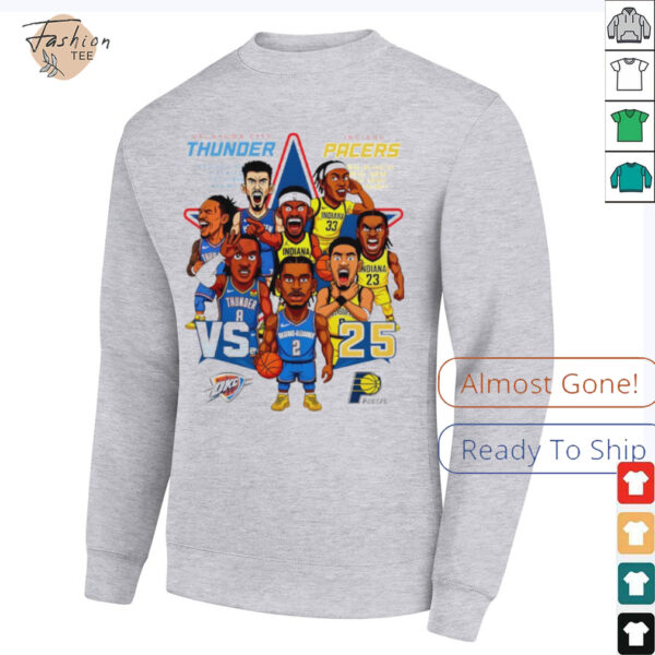 Oklahoma City Thunder vs Indiana Pacers NBA Finals 2025 cartoon shirt