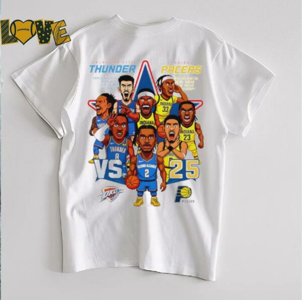 Oklahoma City Thunder vs Indiana Pacers NBA Finals 2025 cartoon shirt