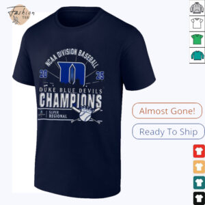 Original Duke Blue Devils Ncaa Division Baseball 2025 Champions Regional Skyline T Shirt