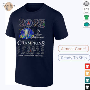 PSG FC 2025 Paris Saint Germain Champions UEFA League Signature Thank You For The Memories shirt