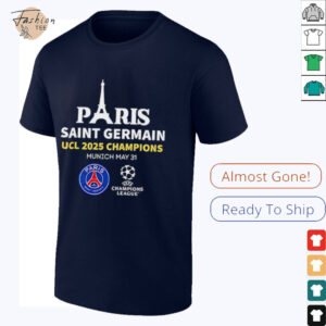 Paris Saint Germain UCL 2025 Champions Munich may 31 T shirt