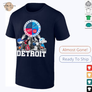 Peanuts Characters Detroit Sports Teams City Walking Official T Shirt