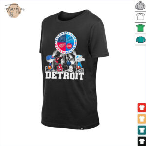 Peanuts Characters Detroit Sports Teams City Walking Official T Shirt