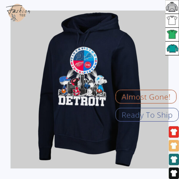 Peanuts Characters Detroit Sports Teams City Walking Official T Shirt