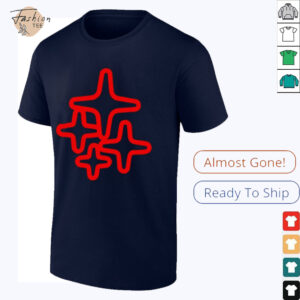 Red 4 star T shirt