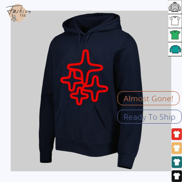Red 4 star T shirt