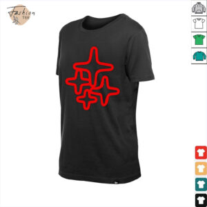 Red 4 star T shirt