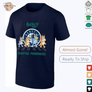 Seattle Mariners Bluey Family abbey road shirt