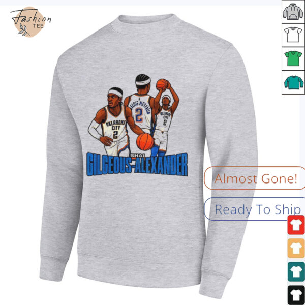 Shai Gilgeous Alexander #2 Oklahoma City Thunder NBA Basketball cartoon graphic shirt