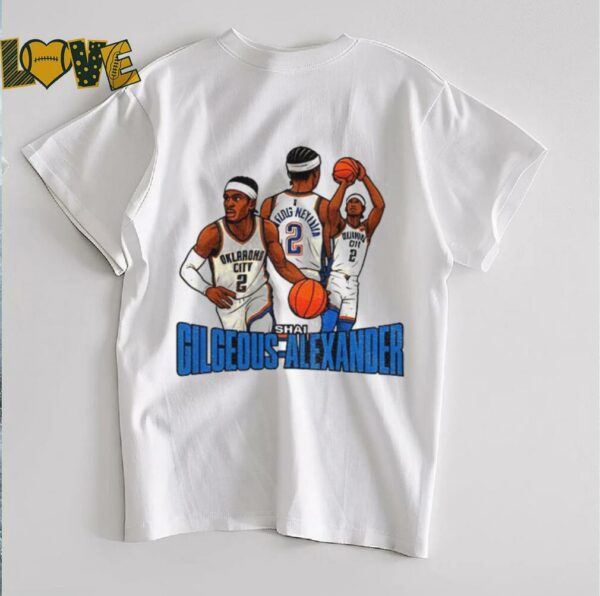 Shai Gilgeous Alexander #2 Oklahoma City Thunder NBA Basketball cartoon graphic shirt