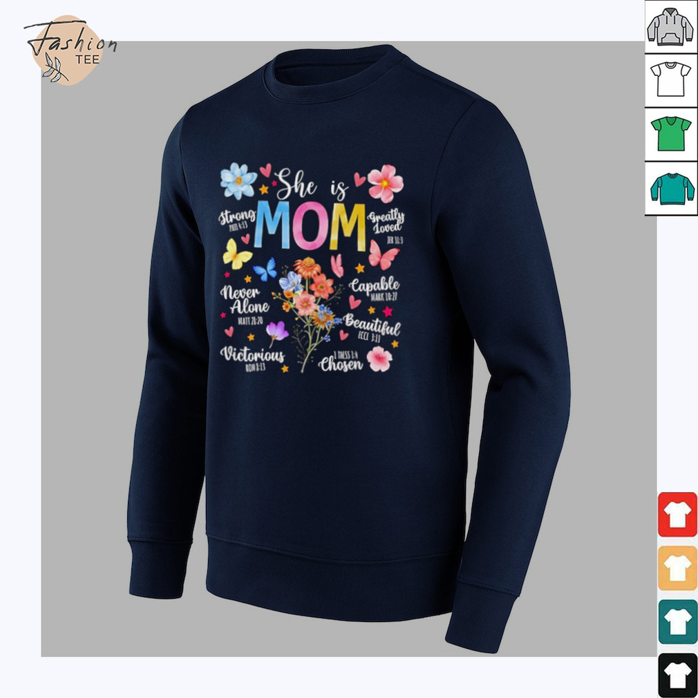She is mom bible verses christian boho floral T shirt She is mom bible verses christian boho floral T shirt