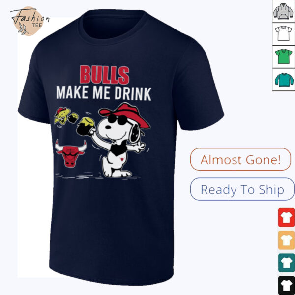 Snoopy And Woodstock Chicago Bulls Make Me Drink T Shirt