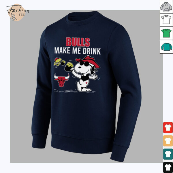 Snoopy And Woodstock Chicago Bulls Make Me Drink T Shirt