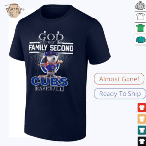 Snoopy God First Family Second Then Chicago Cubs Baseball T Shirt